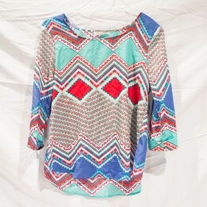 Patterned silk blouse